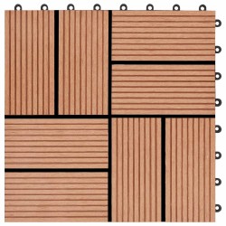 Carreau de terrasse 11 pcs Teck 30 x 30 cm WPC 543007543007