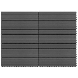 Carreau de terrasse 6 pcs Noir 60 x 30 cm WPC 543010543010