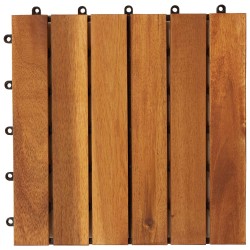 Carreau de terrasse 10 pcs Marron 30 x 30 cm Bois d'acacia 543012543012