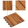 Carreau de terrasse 10 pcs Marron 30 x 30 cm Bois d'acacia 543012543012