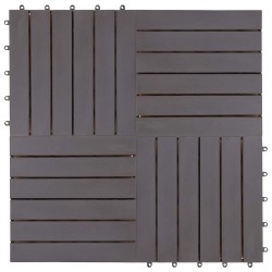 Carreau de terrasse 10 pcs Gris 30 x 30 cm Bois d'acacia 543014543014
