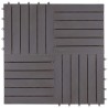 Carreau de terrasse 10 pcs Gris 30 x 30 cm Bois d'acacia 543014543014