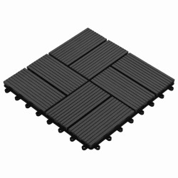 Carreau de terrasse 11 pcs Noir 30 x 30 cm WPC 543015543015