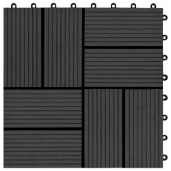 Carreau de terrasse 11 pcs Noir 30 x 30 cm WPC 543015543015