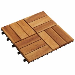 Carreau de terrasse 10 pcs Marron 30 x 30 cm Bois d'acacia 543016543016