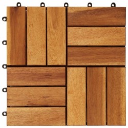 Carreau de terrasse 10 pcs Marron 30 x 30 cm Bois d'acacia 543016543016