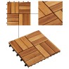 Carreau de terrasse 10 pcs Marron 30 x 30 cm Bois d'acacia 543016543016