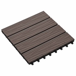 Carreau de terrasse 11 pcs Marron foncé 30 x 30 cm WPC 543017543017