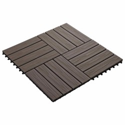 Carreau de terrasse 11 pcs Marron foncé 30 x 30 cm WPC 543017543017