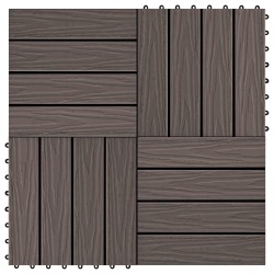 Carreau de terrasse 11 pcs Marron foncé 30 x 30 cm WPC 543017543017