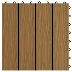 Carreau de terrasse Design 3D 11 pcs Teck 30 x 30 cm WPC 543018543018