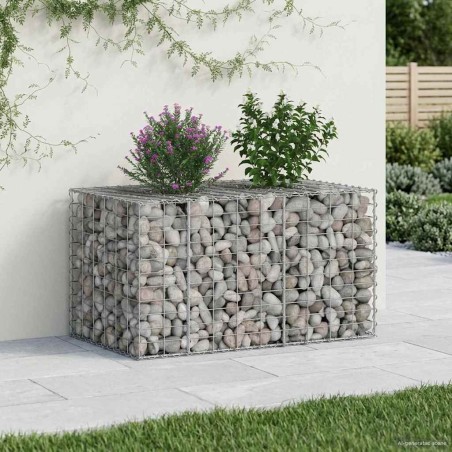 Lit surélevé gabion Argenté 100 x 60 x 55 cm Acier galvanisé 543024543024