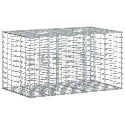Lit surélevé gabion Argenté 100 x 60 x 55 cm Acier galvanisé 543024543024