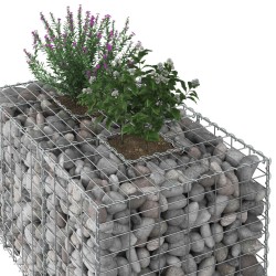 Lit surélevé gabion Argenté 100 x 60 x 55 cm Acier galvanisé 543024543024