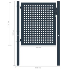 Portail de clôture Anthracite 102x75 cm Acier 543036543036