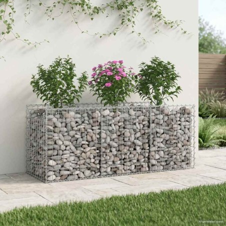 Lit surélevé gabion Argenté 150 x 50 x 60 cm Acier galvanisé 543038543038