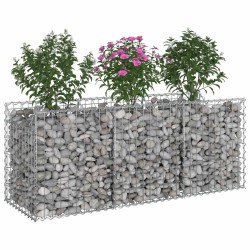 Lit surélevé gabion Argenté 150 x 50 x 60 cm Acier galvanisé 543038543038