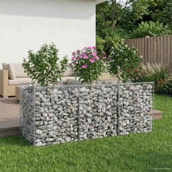 Lit surélevé gabion Argenté 150 x 50 x 60 cm Acier galvanisé 543038543038