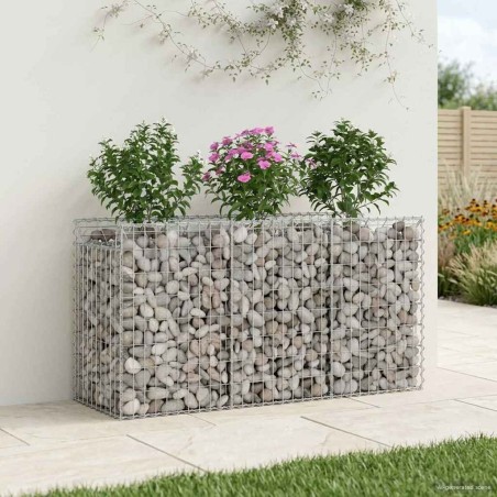 Lit surélevé gabion Argenté 150 x 50 x 80 cm Acier galvanisé 543041543041