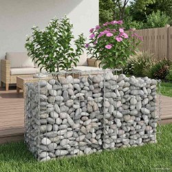 Lit surélevé gabion Argenté 100 x 50 x 60 cm Acier galvanisé 543042543042