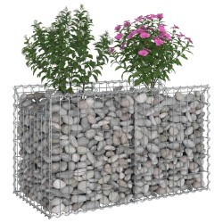 Lit surélevé gabion Argenté 100 x 50 x 60 cm Acier galvanisé 543042543042