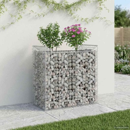 Lit surélevé gabion Argenté 50 x 100 x 100 cm Acier galvanisé 543044543044