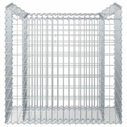 Lit surélevé gabion Argenté 50 x 100 x 100 cm Acier galvanisé 543044543044