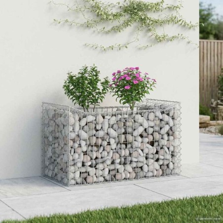 Lit surélevé gabion Argenté 50 x 100 x 60 cm Acier galvanisé 543045543045
