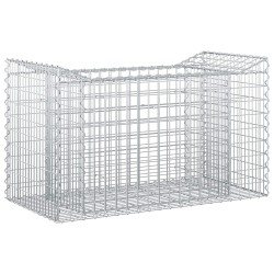 Lit surélevé gabion Argenté 50 x 100 x 60 cm Acier galvanisé 543045543045