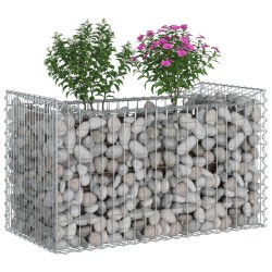 Lit surélevé gabion Argenté 50 x 100 x 60 cm Acier galvanisé 543045543045