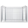Lit surélevé gabion Argenté 50 x 100 x 60 cm Acier galvanisé 543045543045