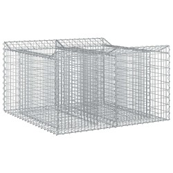 Lit surélevé gabion Argenté 100 x 100 x 60 cm Acier galvanisé 543046543046