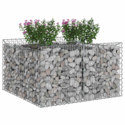 Lit surélevé gabion Argenté 100 x 100 x 60 cm Acier galvanisé 543046543046