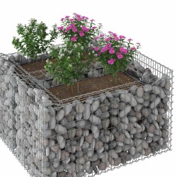 Lit surélevé gabion Argenté 100 x 100 x 60 cm Acier galvanisé 543046543046