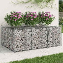 Lit surélevé gabion Argenté 150 x 100 x 60 cm Acier galvanisé 543047543047