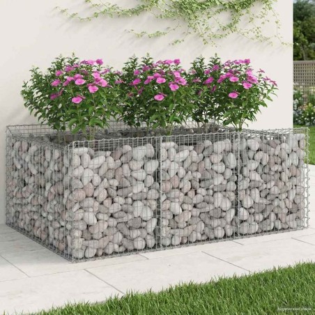 Lit surélevé gabion Argenté 150 x 100 x 60 cm Acier galvanisé 543047543047