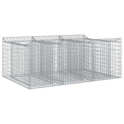 Lit surélevé gabion Argenté 150 x 100 x 60 cm Acier galvanisé 543047543047