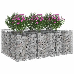 Lit surélevé gabion Argenté 150 x 100 x 60 cm Acier galvanisé 543047543047