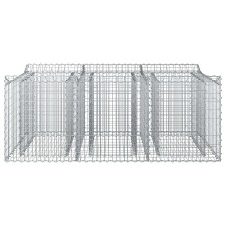 Lit surélevé gabion Argenté 150 x 100 x 60 cm Acier galvanisé 543047543047