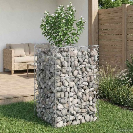 Lit surélevé gabion Argenté 50 x 50 x 80 cm Acier galvanisé 543048543048