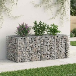 Lit surélevé gabion Argenté 140 x 60 x 55 cm Acier galvanisé 543051543051