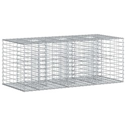 Lit surélevé gabion Argenté 140 x 60 x 55 cm Acier galvanisé 543051543051