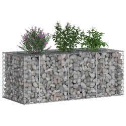 Lit surélevé gabion Argenté 140 x 60 x 55 cm Acier galvanisé 543051543051