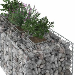 Lit surélevé gabion Argenté 140 x 60 x 55 cm Acier galvanisé 543051543051