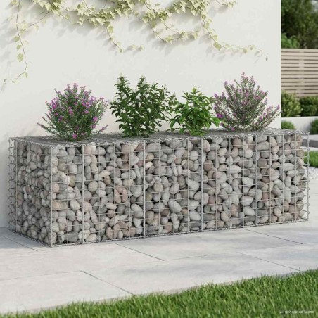 Lit surélevé gabion Argenté 180 x 60 x 55 cm Acier galvanisé 543067543067