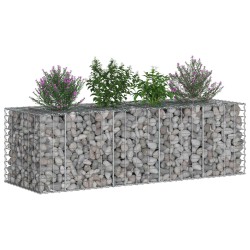 Lit surélevé gabion Argenté 180 x 60 x 55 cm Acier galvanisé 543067543067