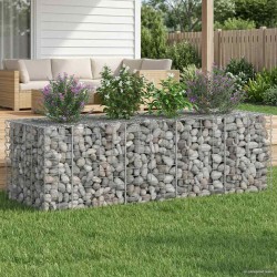 Lit surélevé gabion Argenté 180 x 60 x 55 cm Acier galvanisé 543067543067