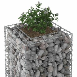 Lit surélevé gabion Argenté 50 x 50 x 80 cm Acier galvanisé 543068543068