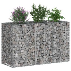 Lit surélevé gabion Argenté 130 x 50 x 80 cm Acier galvanisé 543071543071