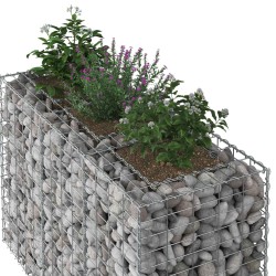 Lit surélevé gabion Argenté 130 x 50 x 80 cm Acier galvanisé 543071543071